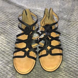 Wedge zip back sandals